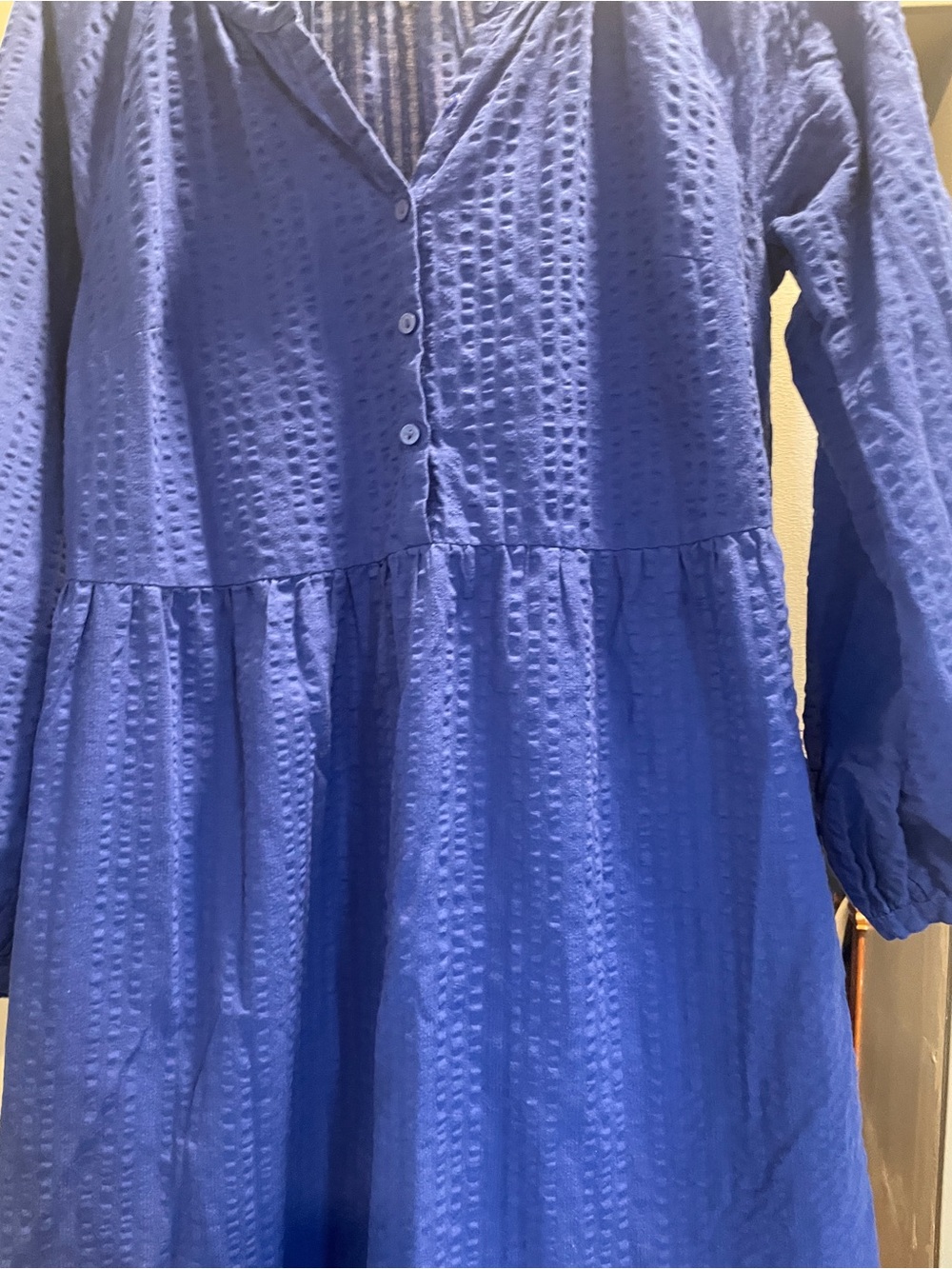 Old Navy Blue Textured Button-Front Maxi Dress size S - Picture 3 of 6